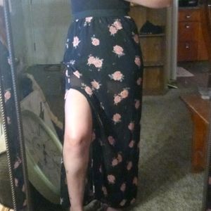 High waisted floral skirt